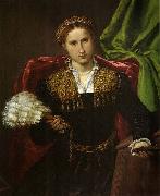 Lorenzo Lotto Portrat der Laura da Pola, Gemahlin des Febo da Brescia. oil painting on canvas